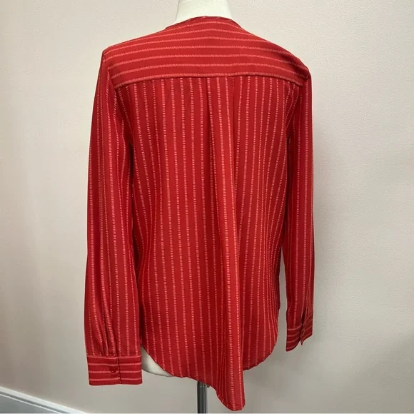 BCBGMAXAZRIA Long Sleeve Wrap Top in Venetian Red - Picture 3 of 8